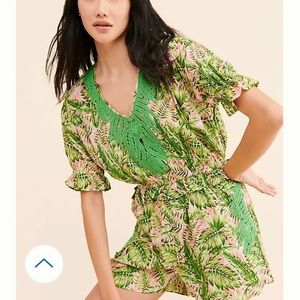 Gypsy Queen Tropical Palm Romper. Size M/L
